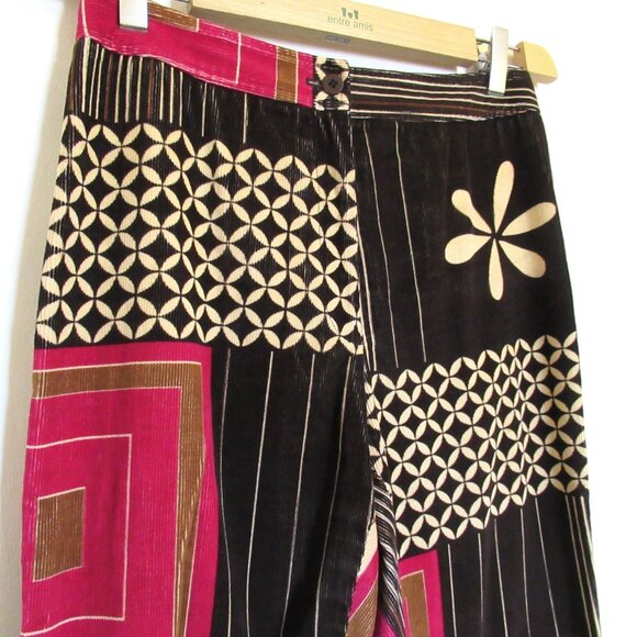 Vintage Etcetera Pants Womens 2 Small Brown Pink Corduroy Flare Stretch Retro - Picture 3 of 15